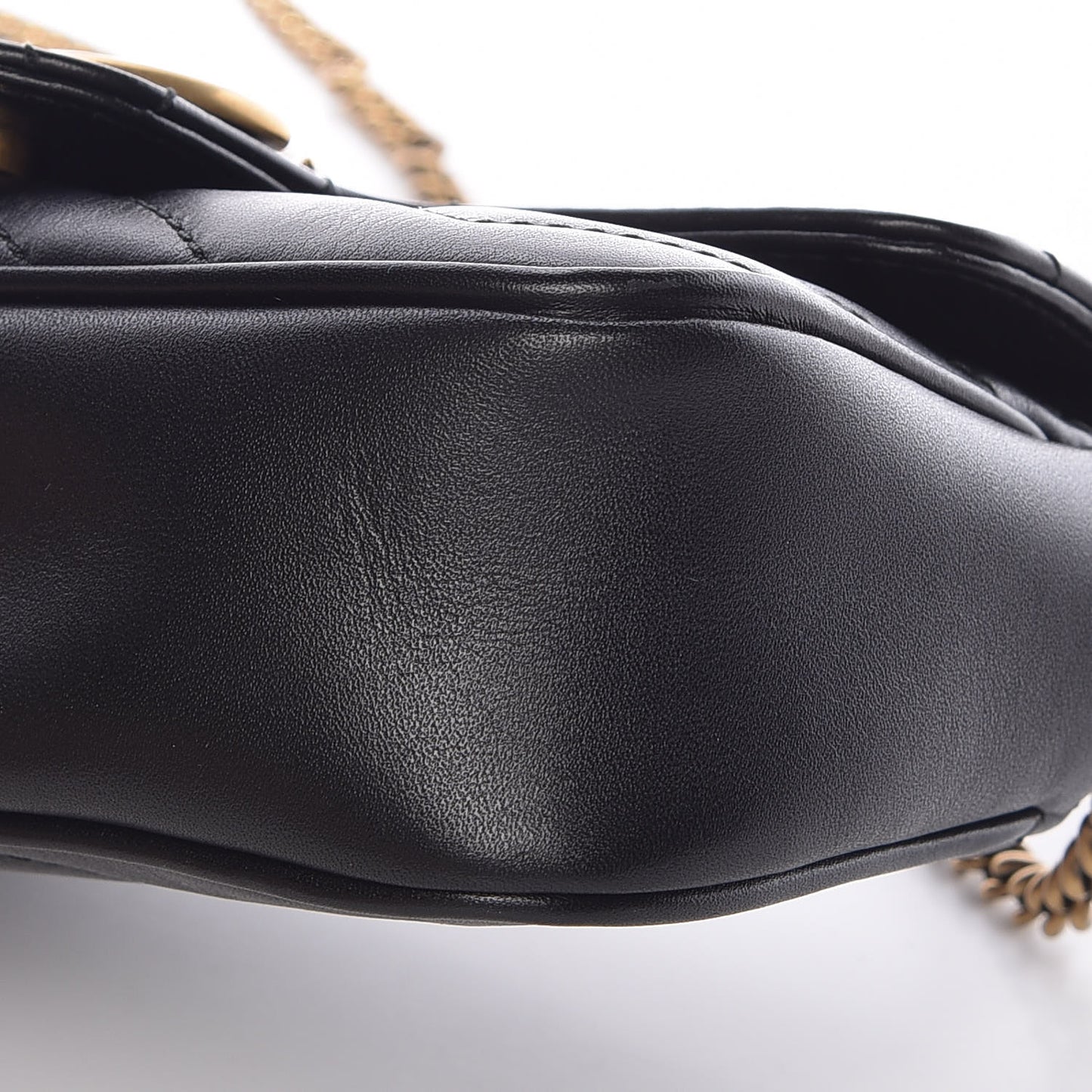 Calfskin Matelasse Super Mini GG Marmont Shoulder Bag Black