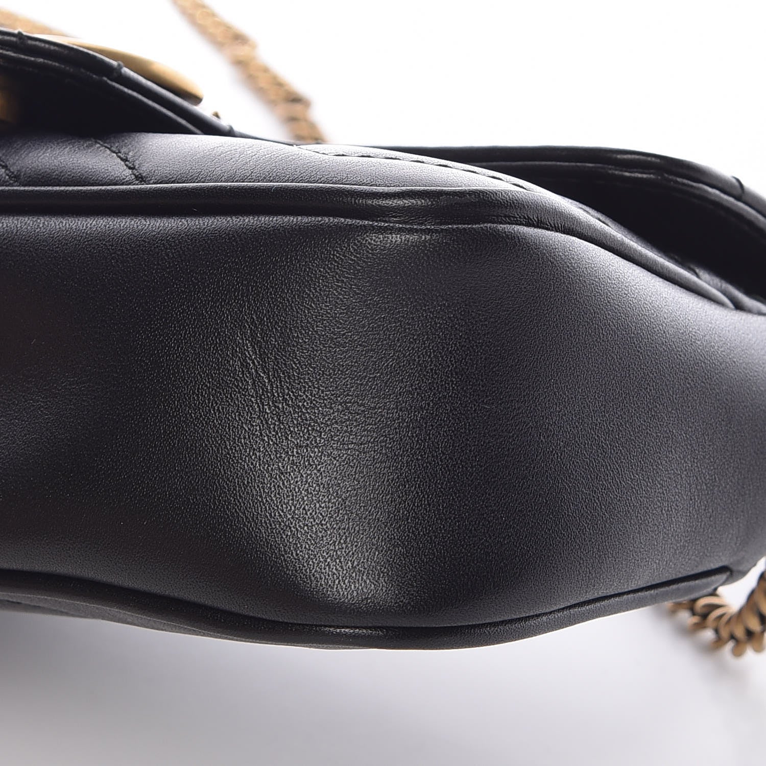 Gucci Calfskin Matelasse Super Mini GG Marmont Shoulder Bag Black 6 of 10