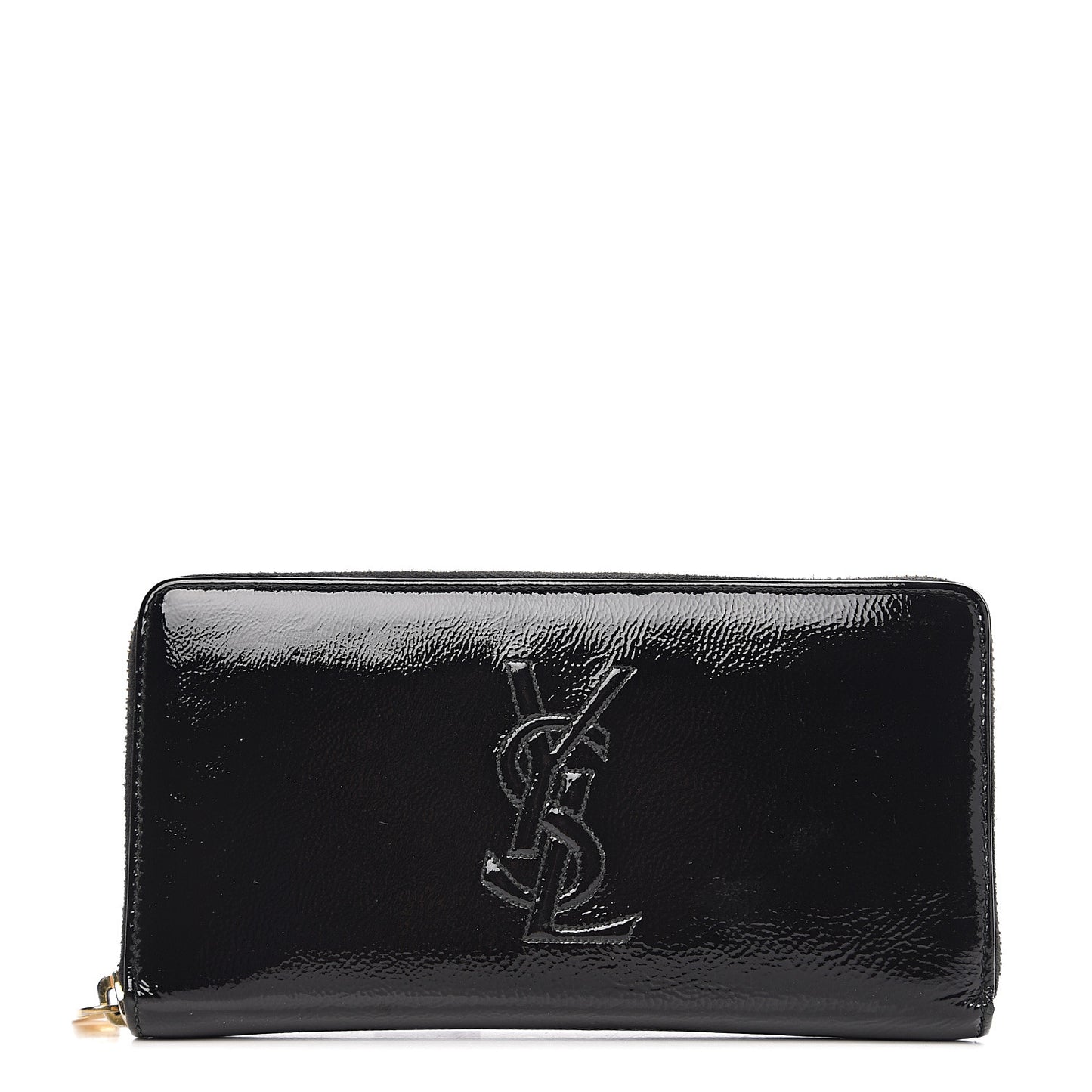 Patent Belle De Jour Zip Around Wallet Black