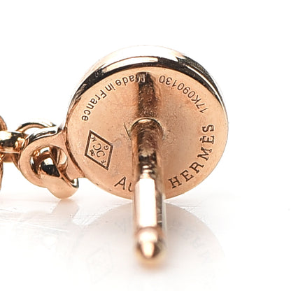 Hermes 18K Rose Gold Diamond Gambade Earrings 4 of 6