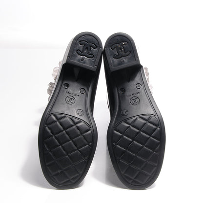 Chanel Rubber Glitter Camellia Rain Boots 37 Black 5 of 7