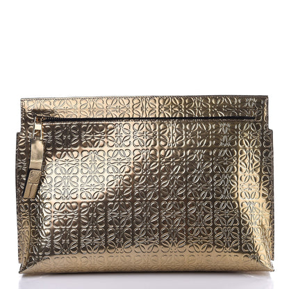 Loewe Metallic Calfskin Embossed Clutch Gold 1 of 7