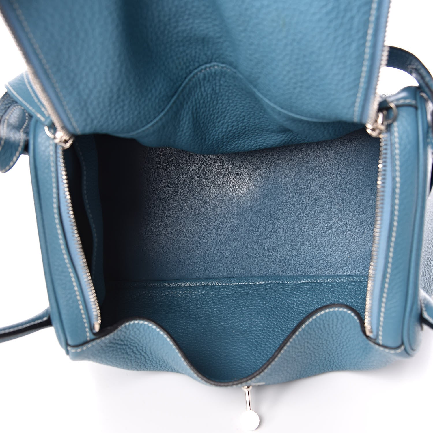 Hermes Taurillon Clemence Lindy 30 Blue Jean 5 of 14