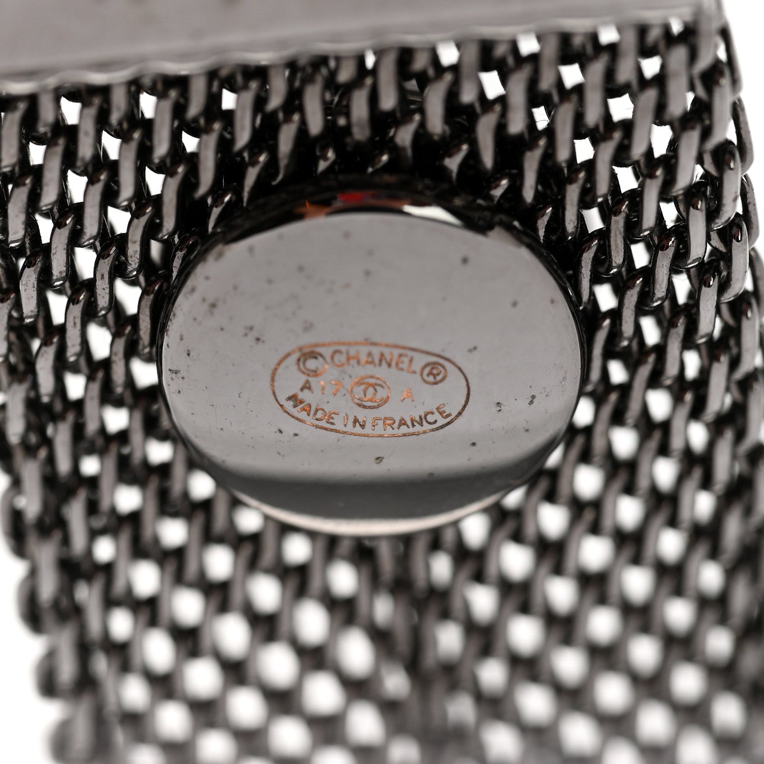 Chanel Metal Mesh Logo Bracelet Ruthenium 4 of 4