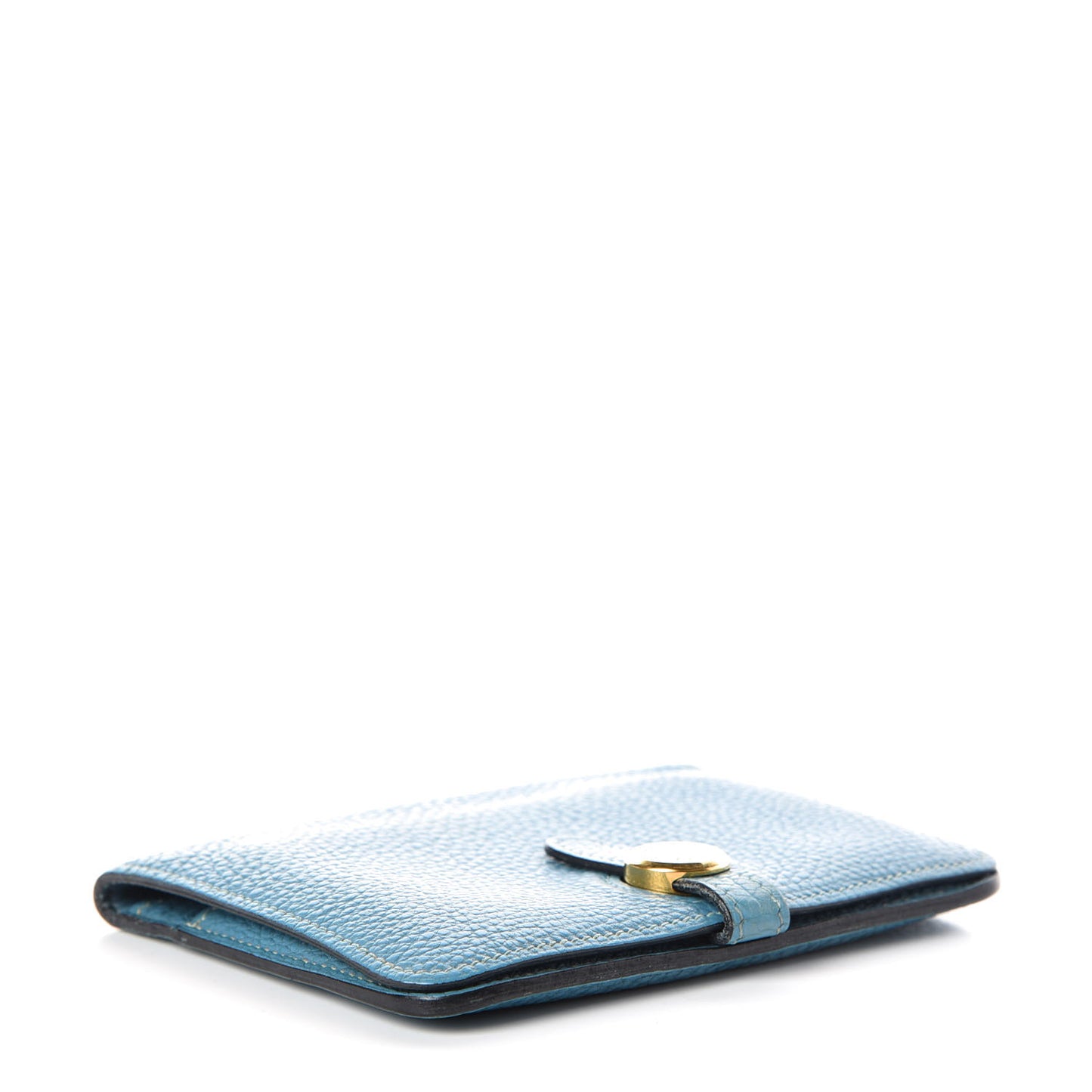 Taurillon Clemence Dogon Compact Wallet Blue Jean