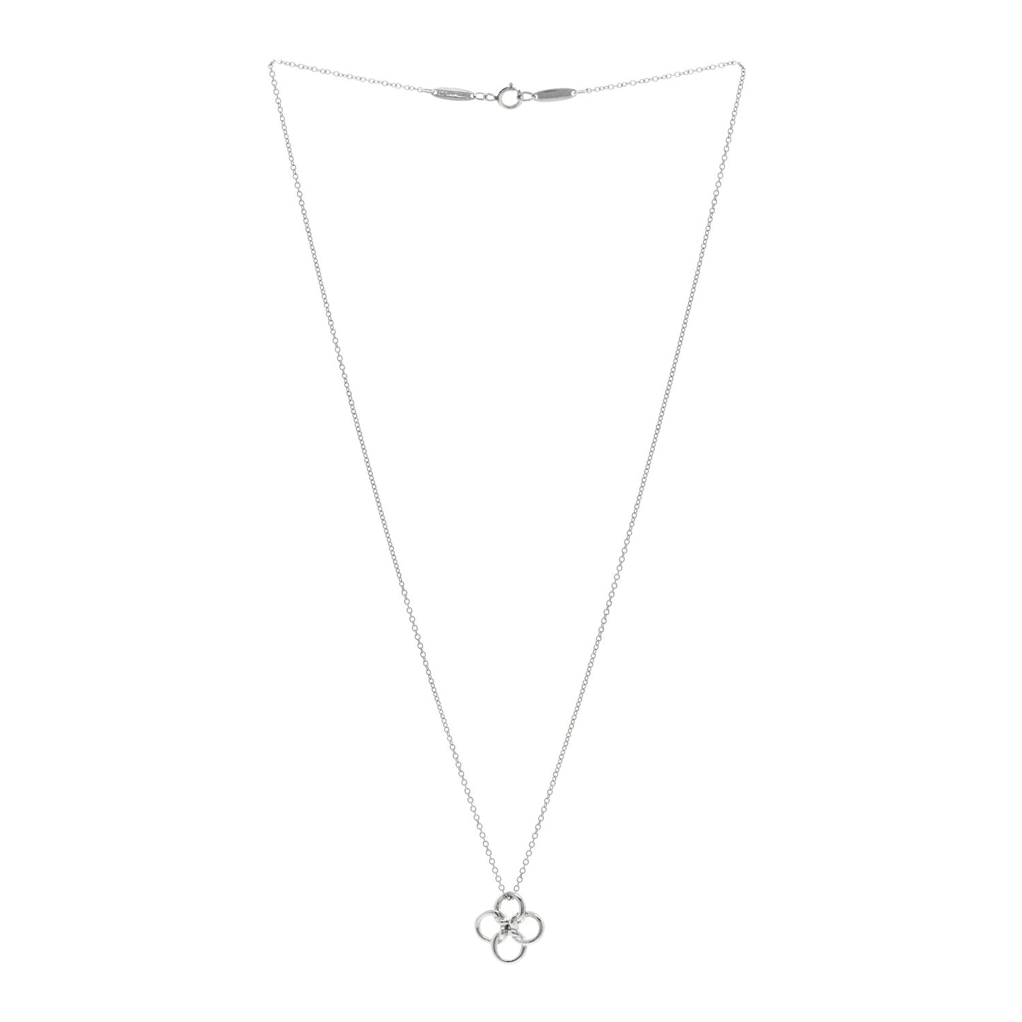Platinum Elsa Peretti Quadrifoglio Pendant Necklace