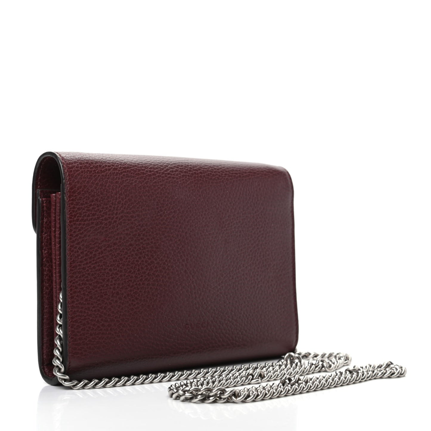 Dollar Calfskin Crystal Mini Dionysus Chain Wallet Vintage Bordeaux