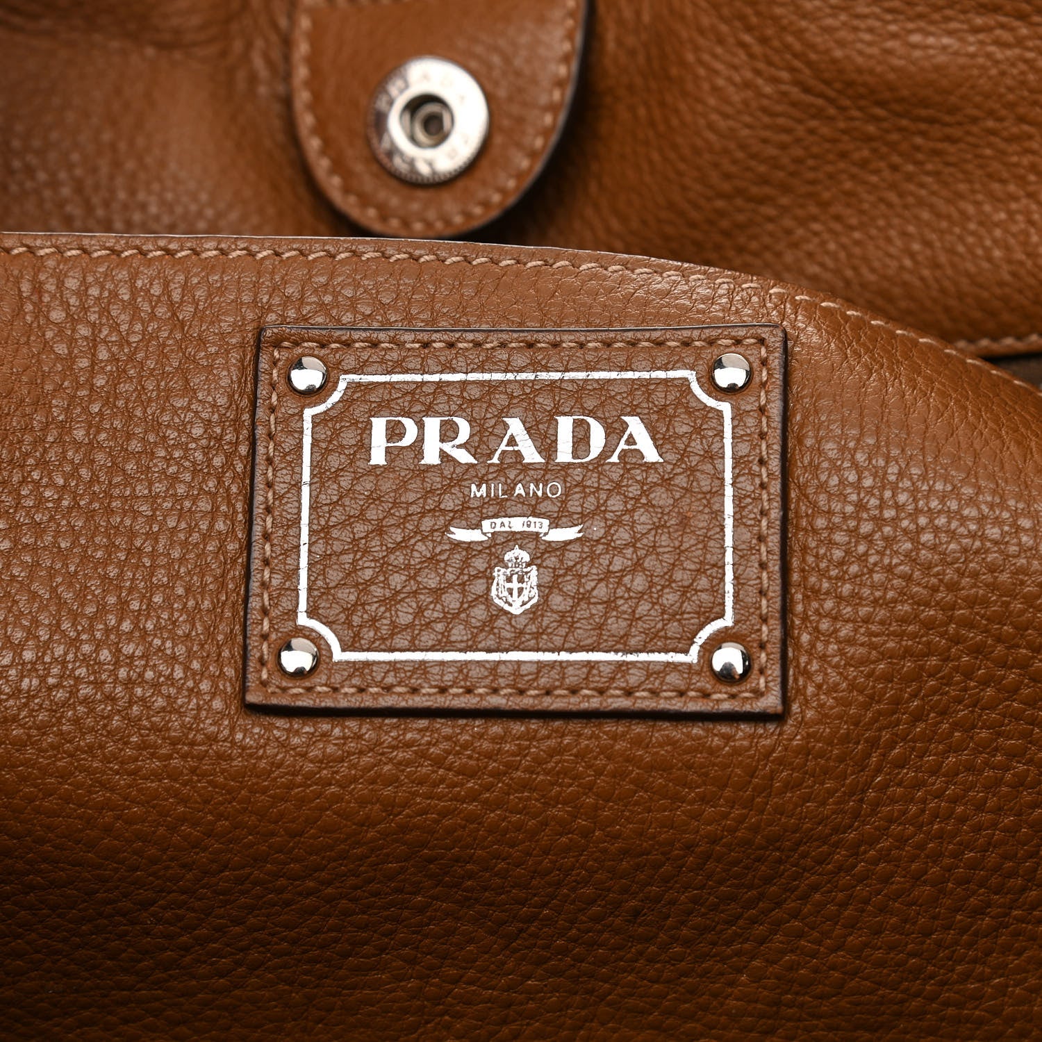 Prada Vitello Daino Side Zip Tote Brandy 7 of 12