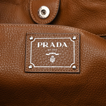 Prada Vitello Daino Side Zip Tote Brandy 7 of 12