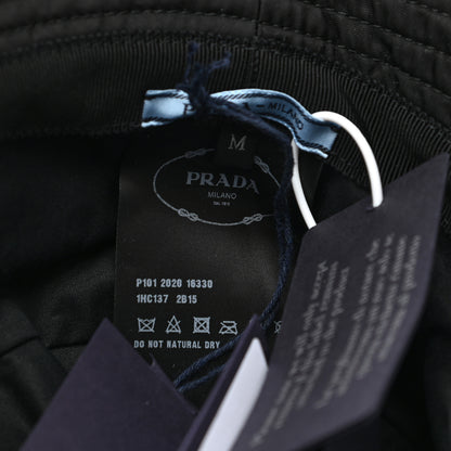 Prada Re-Nylon Metal Triangle Logo Womens Bucket Hat M Black 8 of 8