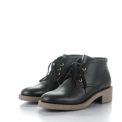 Chanel Calfskin Lace Up CC Boots Black 3 of 7