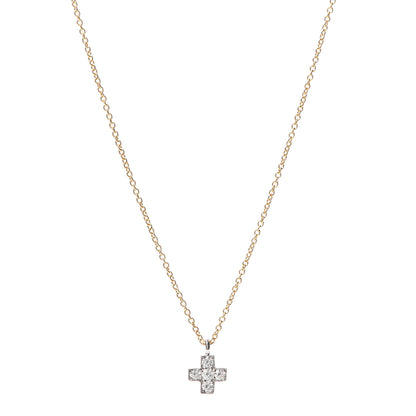 Tiffany 18K Yellow Gold Platinum Diamond Cruciform Cross Pendant Necklace 1 of 5