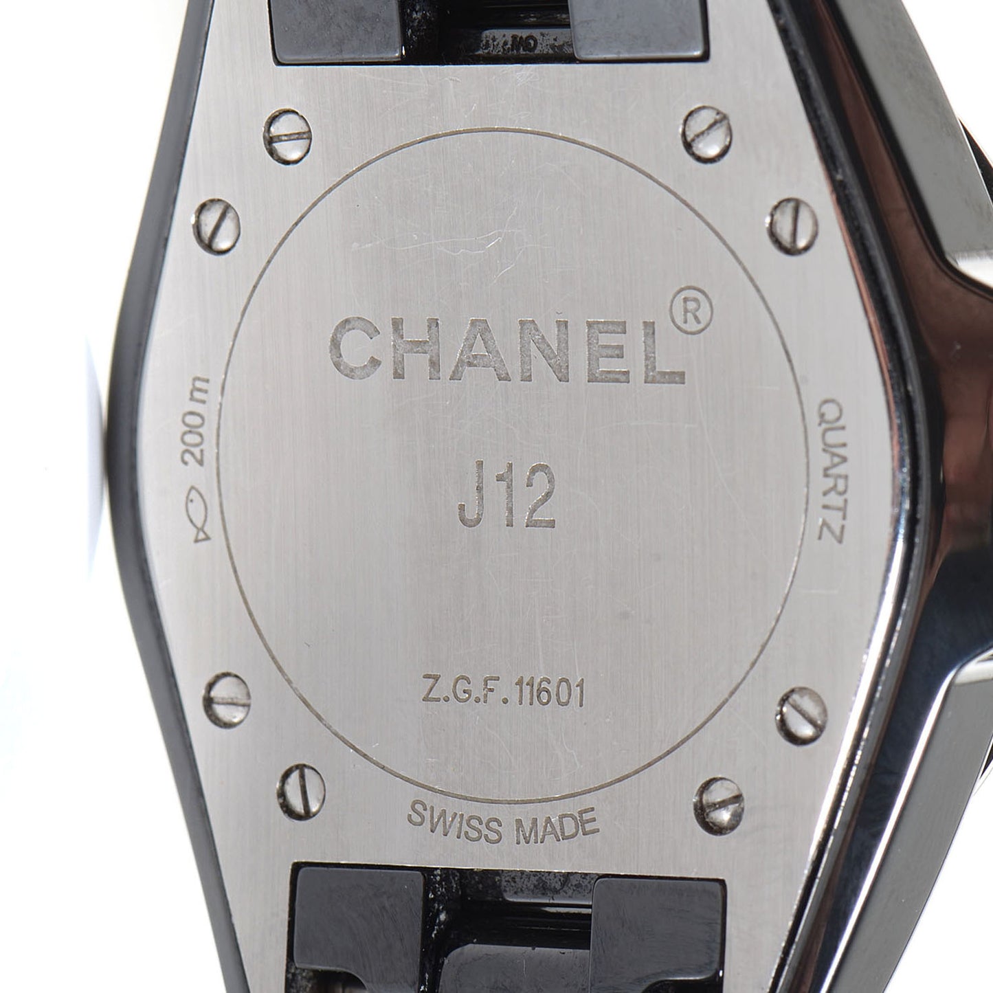 Stainless Steel Ceramic Diamond 33mm J12 Quartz Watch Black