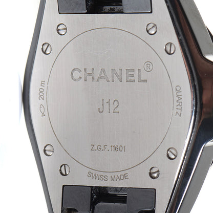 Chanel Stainless Steel Ceramic Diamond 33mm J12 Quartz Watch Black 3 of 6