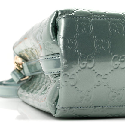 Gucci Patent GG Emblem Small Bucket Bag Light Blue 9 of 10