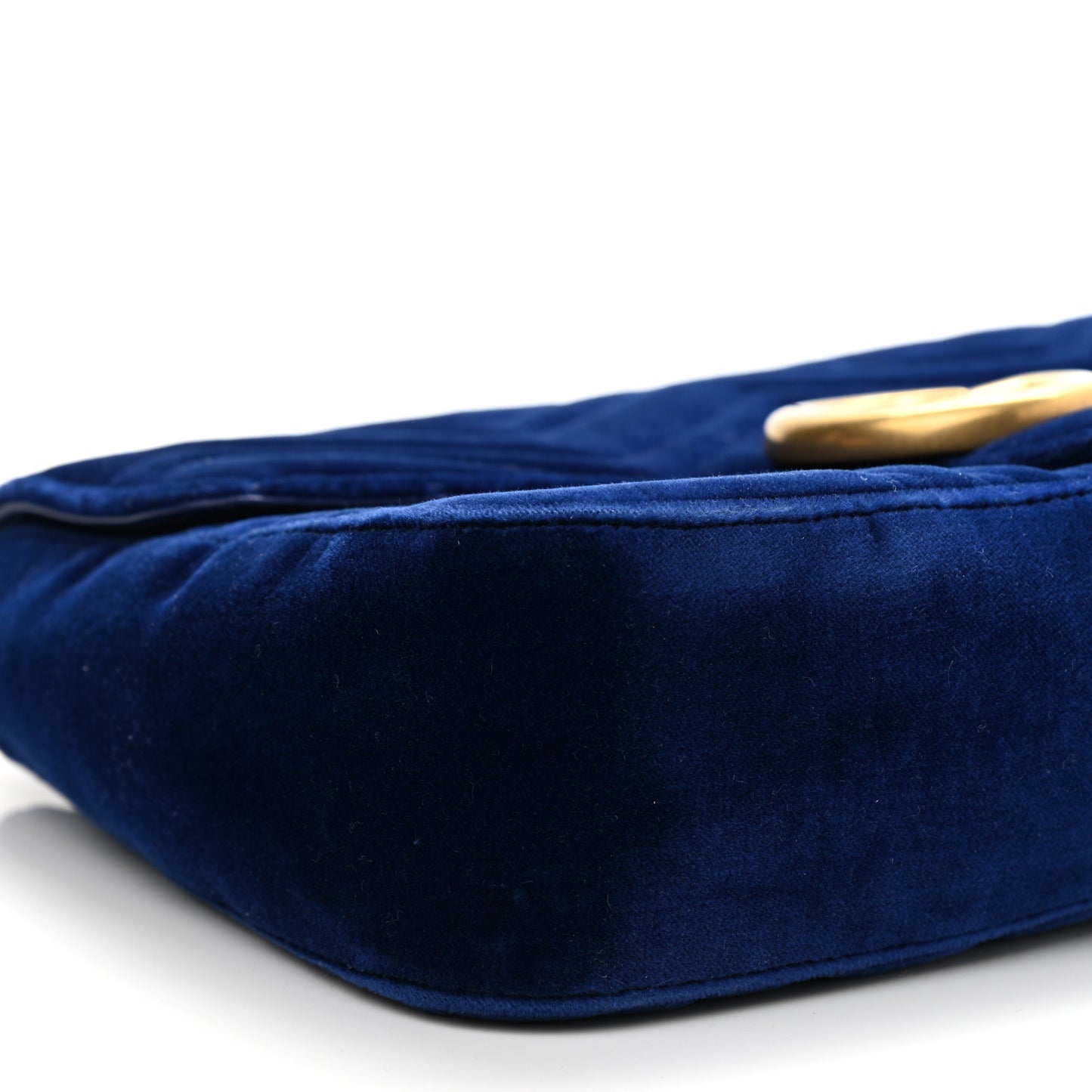 Velvet Matelasse Medium GG Marmont Shoulder Bag Cobalt Blue