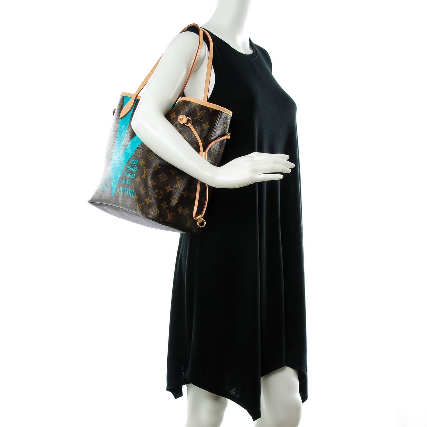 Monogram V Neverfull MM Turquoise