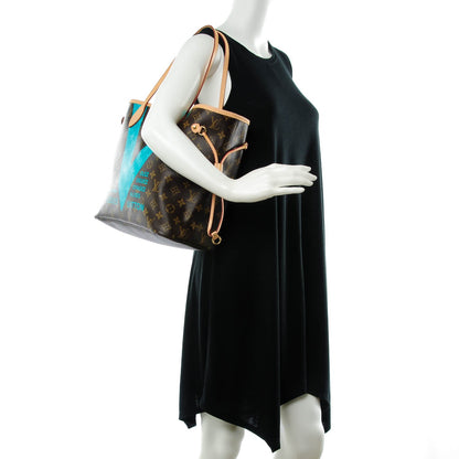 Louis Vuitton Monogram V Neverfull MM Turquoise 2 of 7