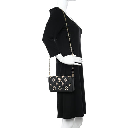 Louis Vuitton Empreinte Monogram Giant Felicie Pochette Black Beige 2 of 10