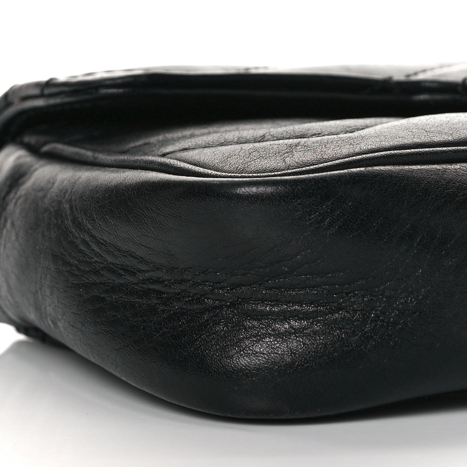 Gucci Calfskin Matelasse Super Mini GG Marmont Shoulder Bag Black 8 of 11