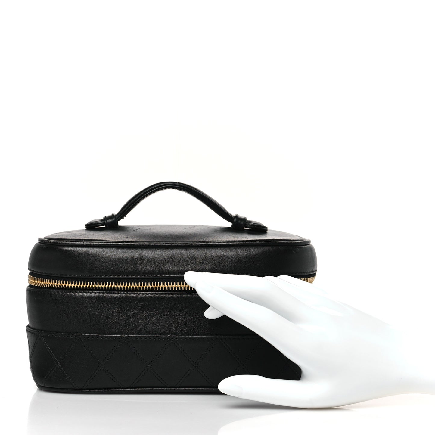 Lambskin Vanity Cosmetic Case Black