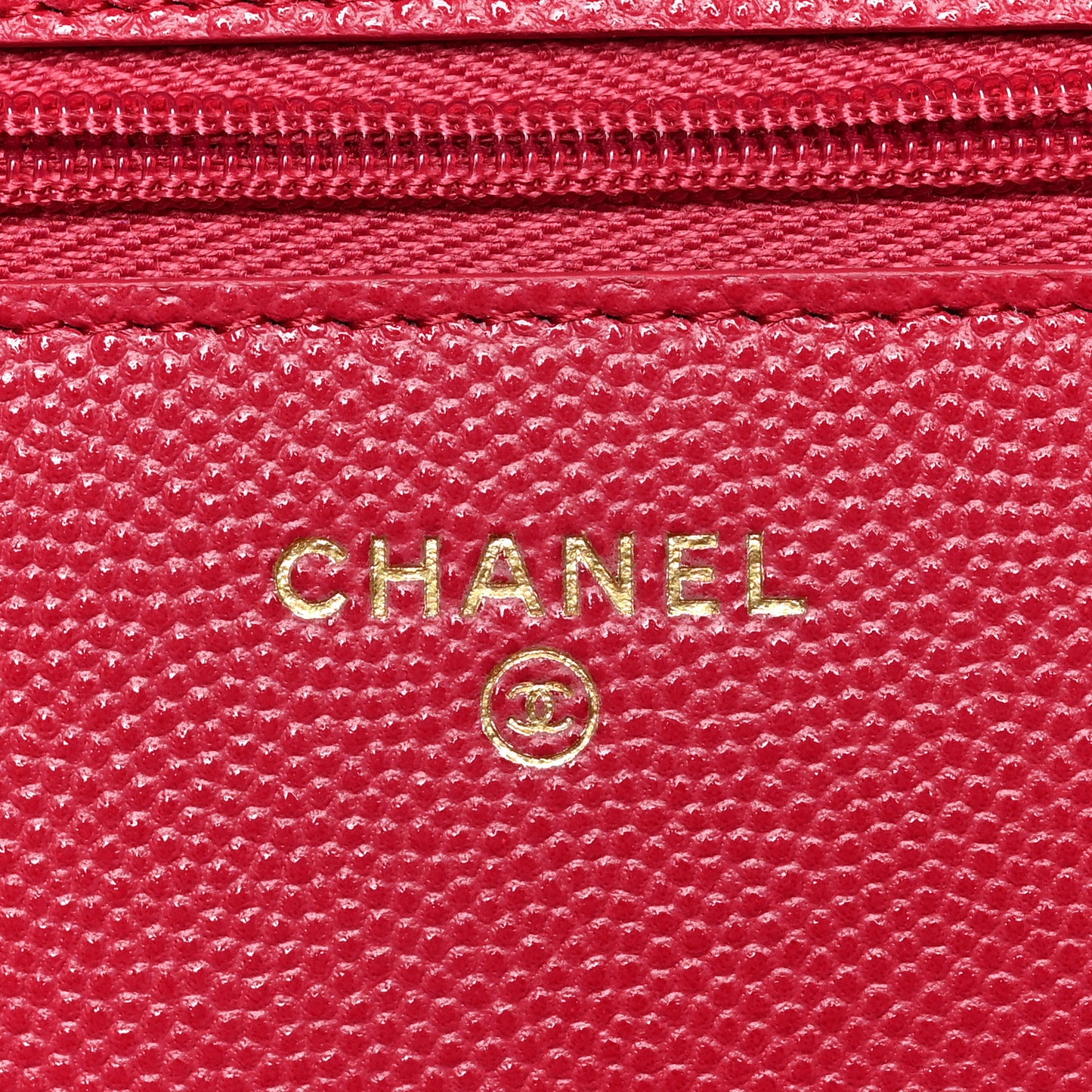 Caviar Quilted Wallet On Chain WOC Dark Pink