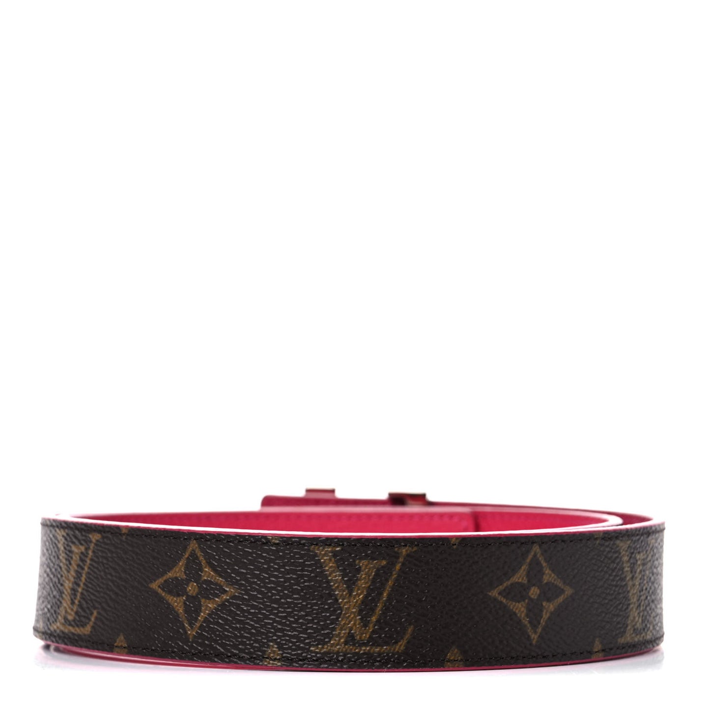 Monogram Calfskin 30mm LV Initiales Reversible Belt 80 32 Fuchsia