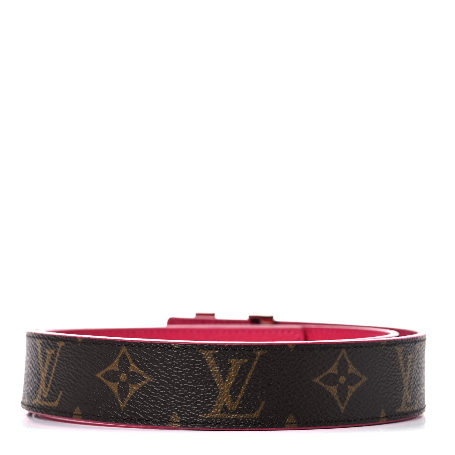 Louis Vuitton Monogram Calfskin 30mm LV Initiales Reversible Belt 80 32 Fuchsia 2 of 5
