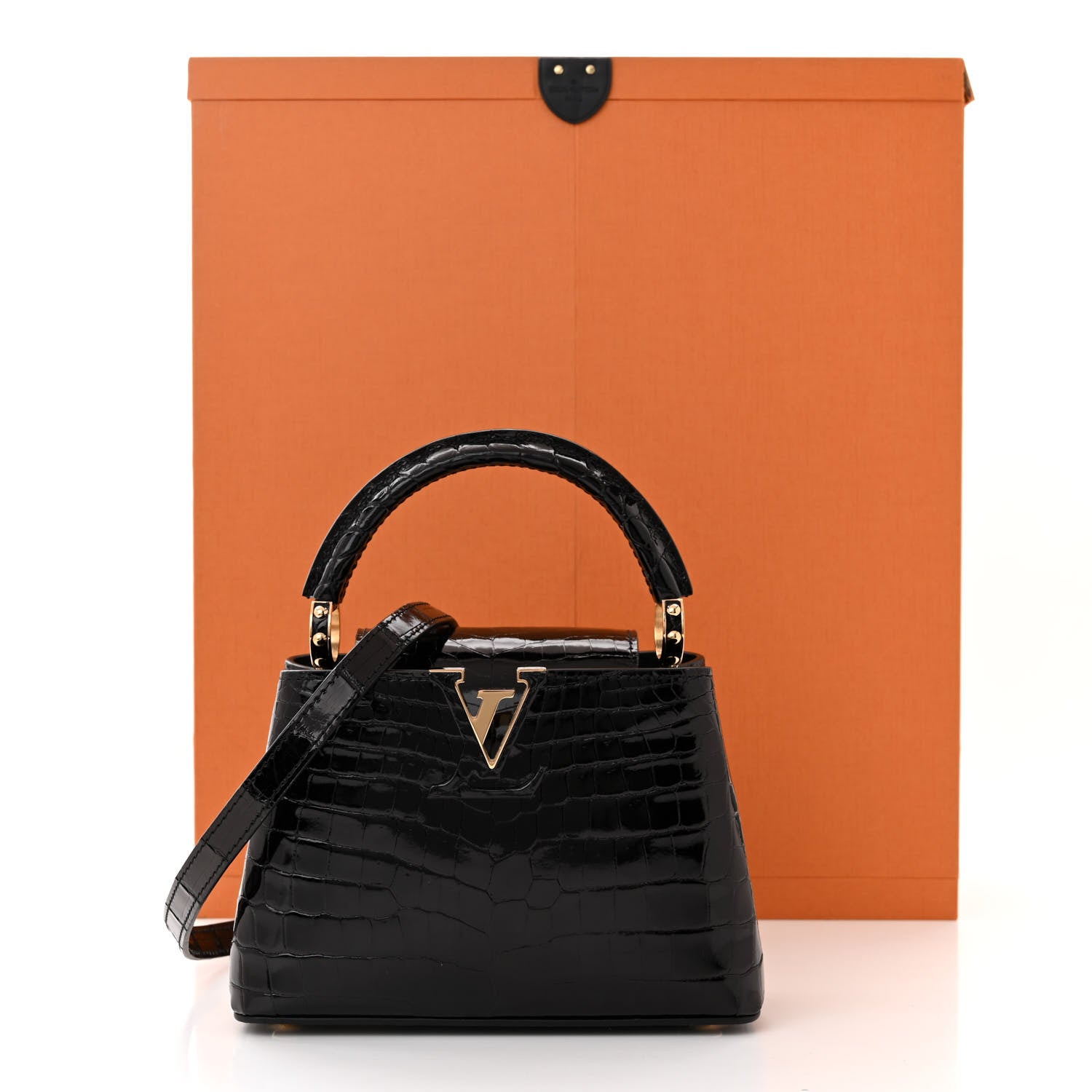 Louis Vuitton Crocodile Mini Capucines Black 10 of 10