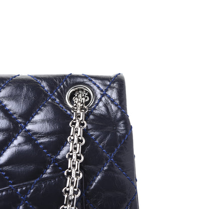 Chanel Glazed Calfskin Quilted Surpique 2.55 Reissue Flap Navy 18 of 18