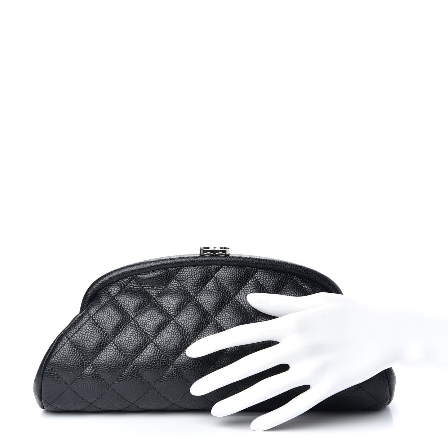Caviar Quilted Timeless Clutch Black