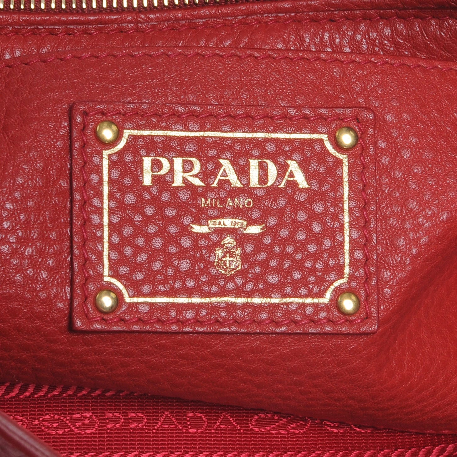 Prada Vitello Daino Convertible Side Pocket Hobo Rosso 7 of 9