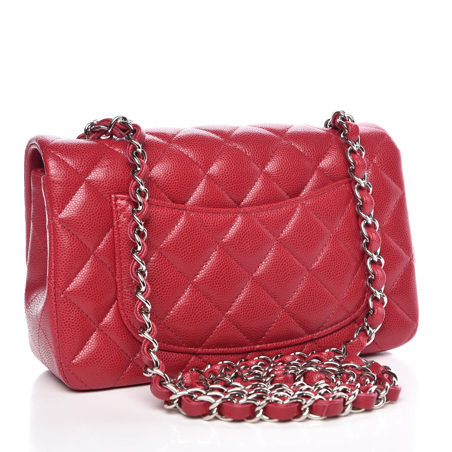 Caviar Quilted Mini Rectangular Flap Pink