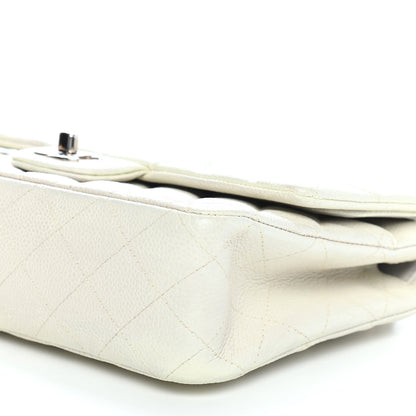 Chanel Caviar Quilted Medium Double Flap White 9 of 9