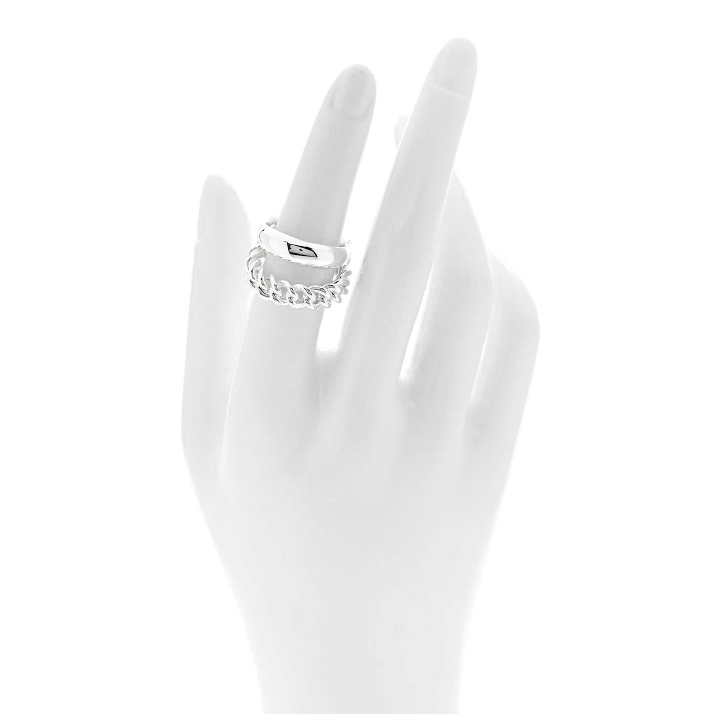 Sterling Silver MM Boucle Selier Inflexible Ring 52 6