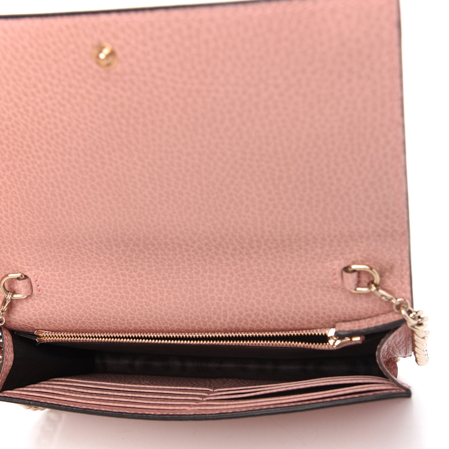 Dollar Calfskin Medium Betty Chain Wallet Soft Pink