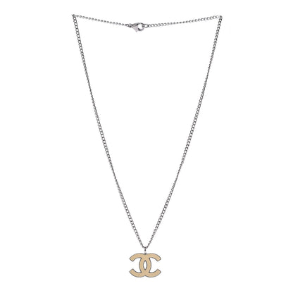 Chanel Enamel CC Pendant Necklace Beige 3 of 6
