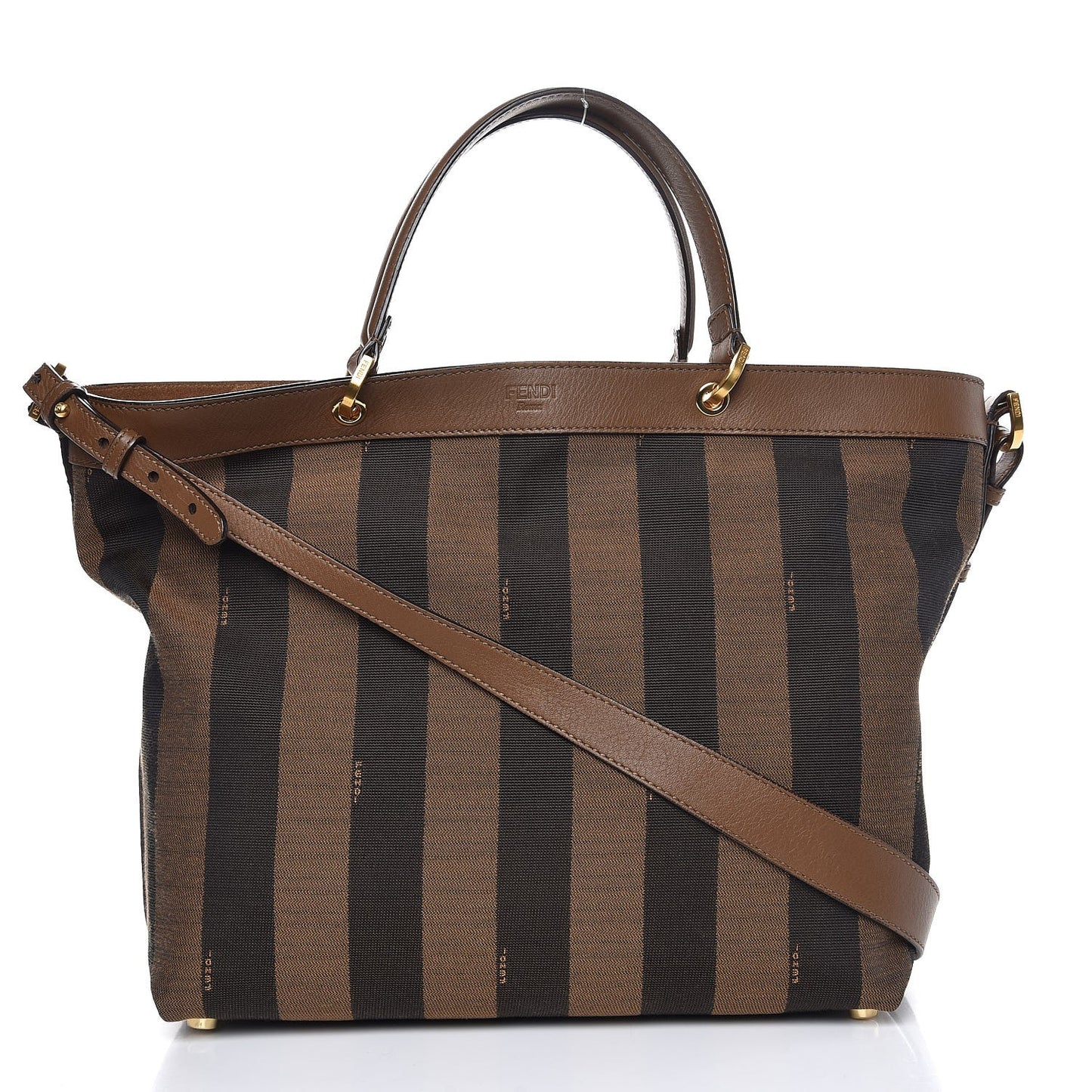 Pequin Vitello Shoulder Tote Tobacco Foresta