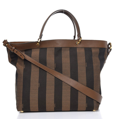 Fendi Pequin Vitello Shoulder Tote Tobacco Foresta 1 of 8