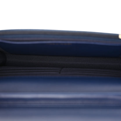 Chanel Lambskin Quilted Wallet On Chain WOC Dark Blue 5 of 12