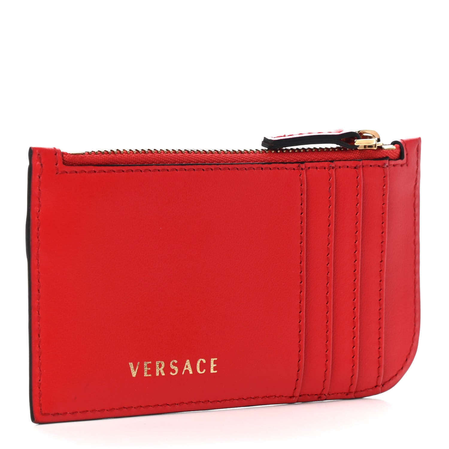 Versace Nappa Virtus V Zip Pouch Card Holder Red 3 of 6