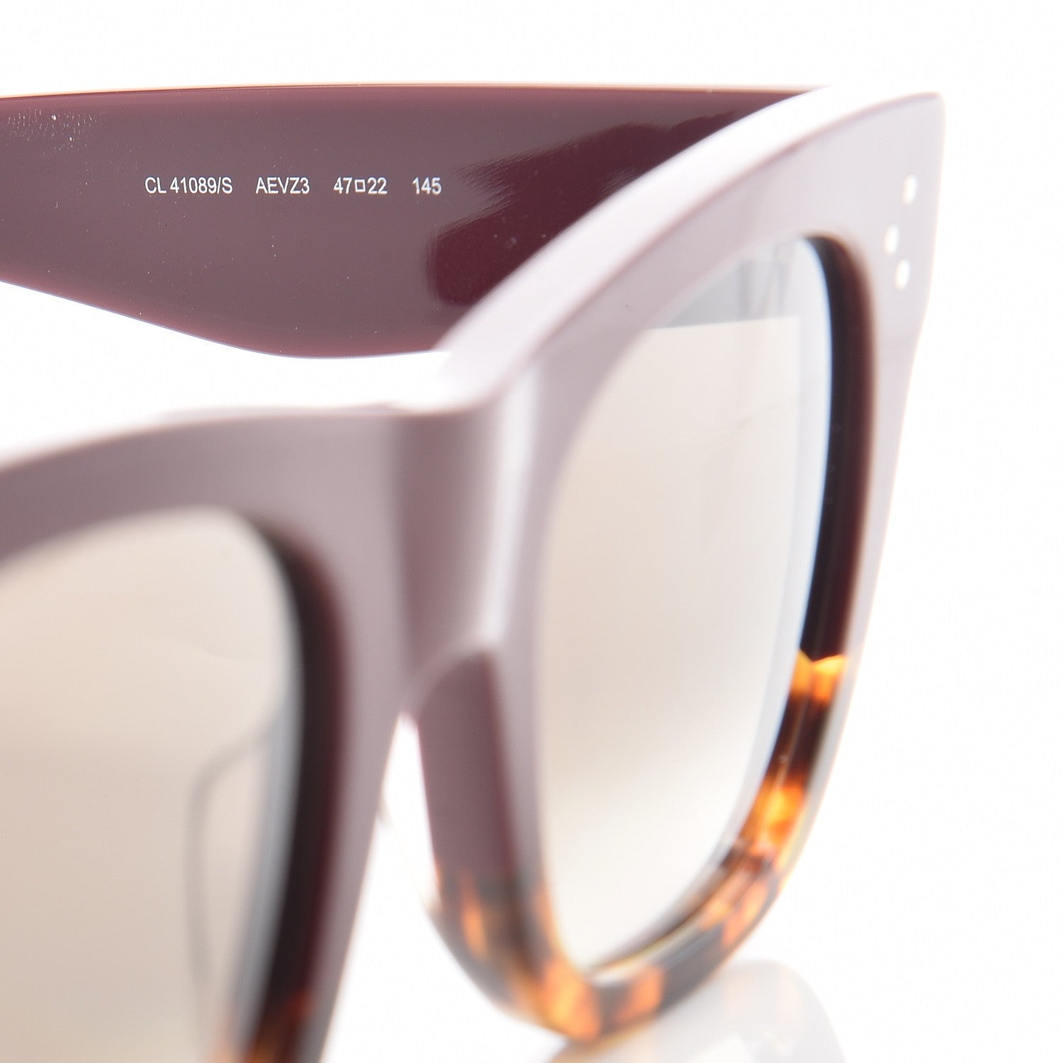 Celine Acetate Catherine Sunglasses CL41089/S Burgundy Havana 5 of 7