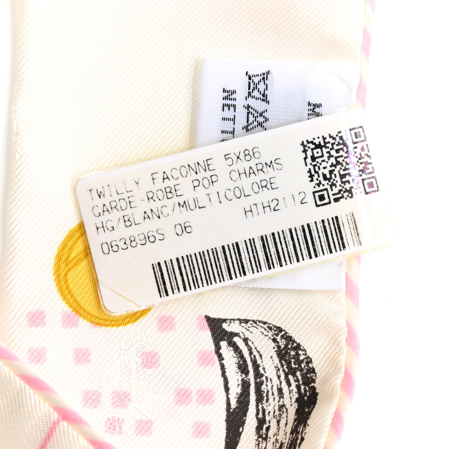 Hermes Silk Garde Robe Pop Charms Twilly White Multicolor 4 of 4