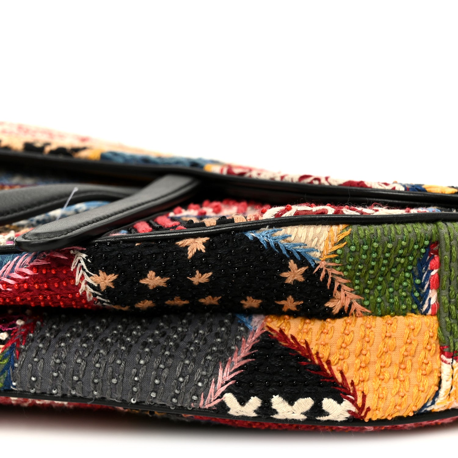 Christian Dior Canvas Embroidered Peace and Love Medium Saddle Bag Multicolor 9 of 10