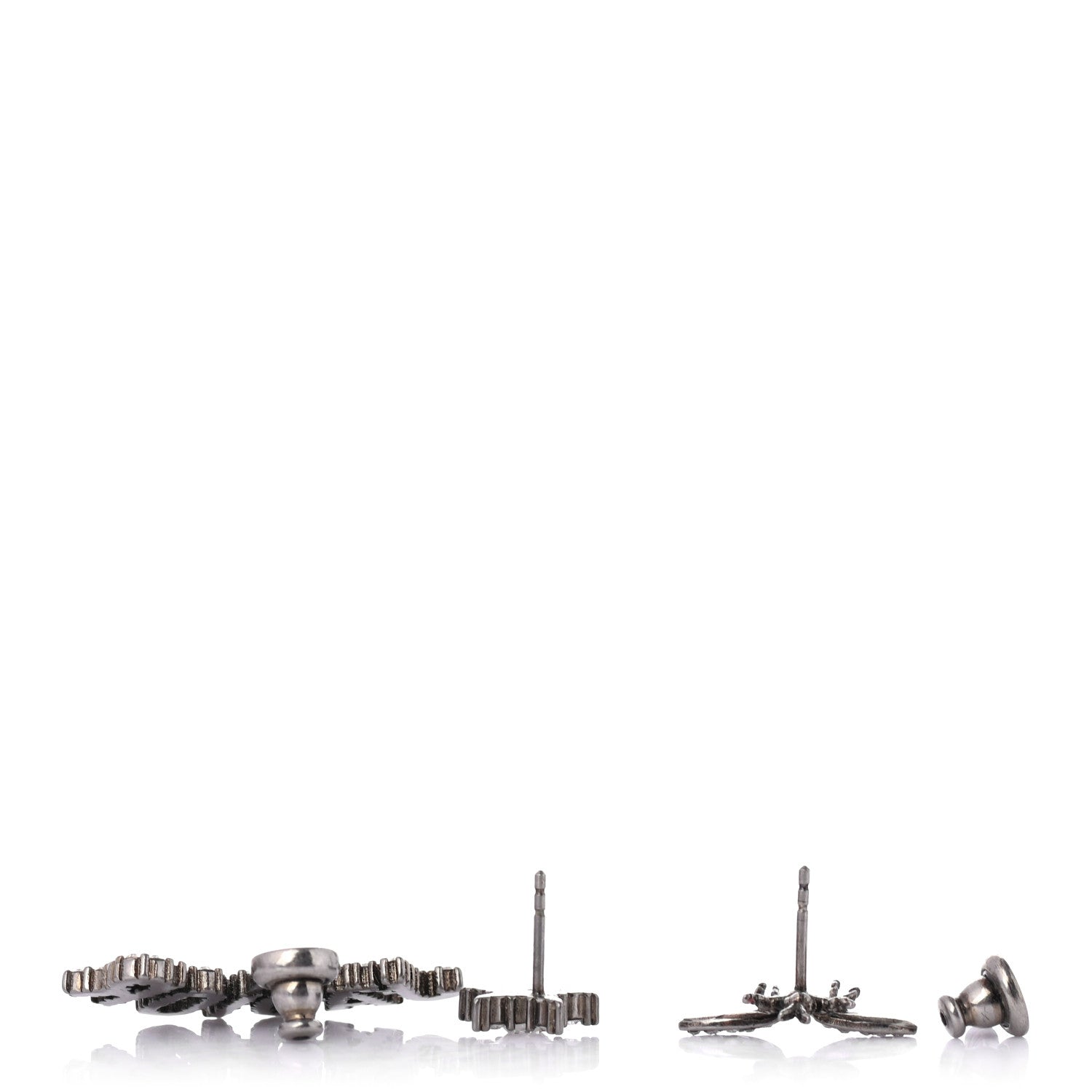 Christian Dior Metal Crystal J'Adior Earrings Antique Silver 3 of 4