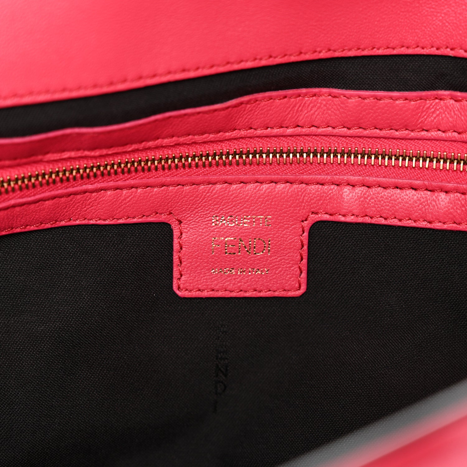 Fendi Nappa FF 1974 Embossed Baguette Rosa Fluo 5 of 10