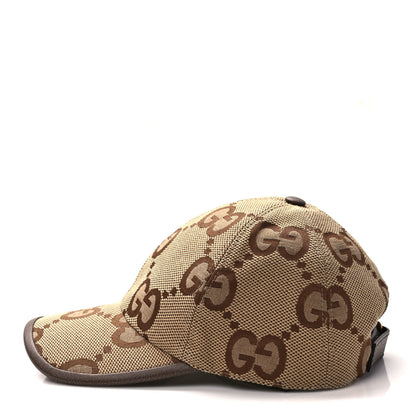 Gucci Monogram Jumbo GG Baseball Hat M 57 Camel Ebony 5 of 9