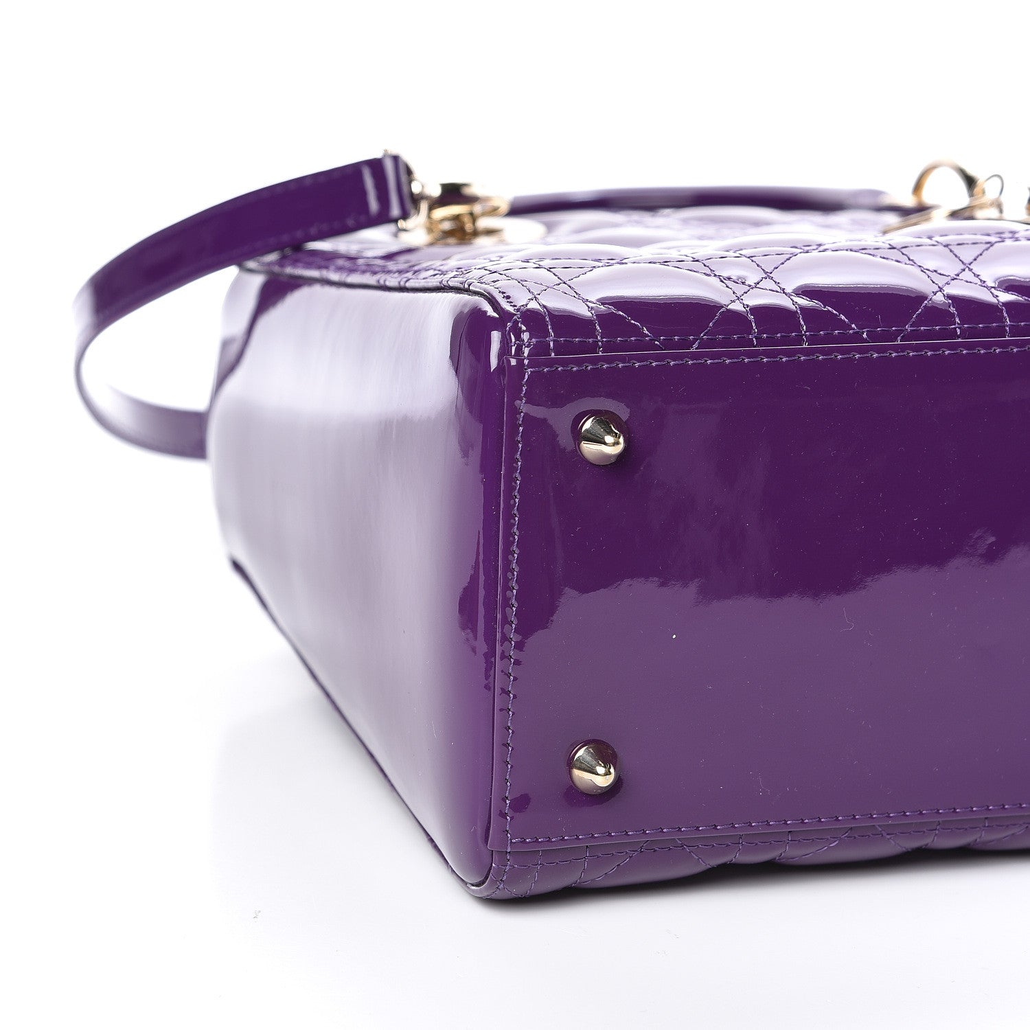 Christian Dior Patent Cannage Medium Lady Dior Purple 8 of 10