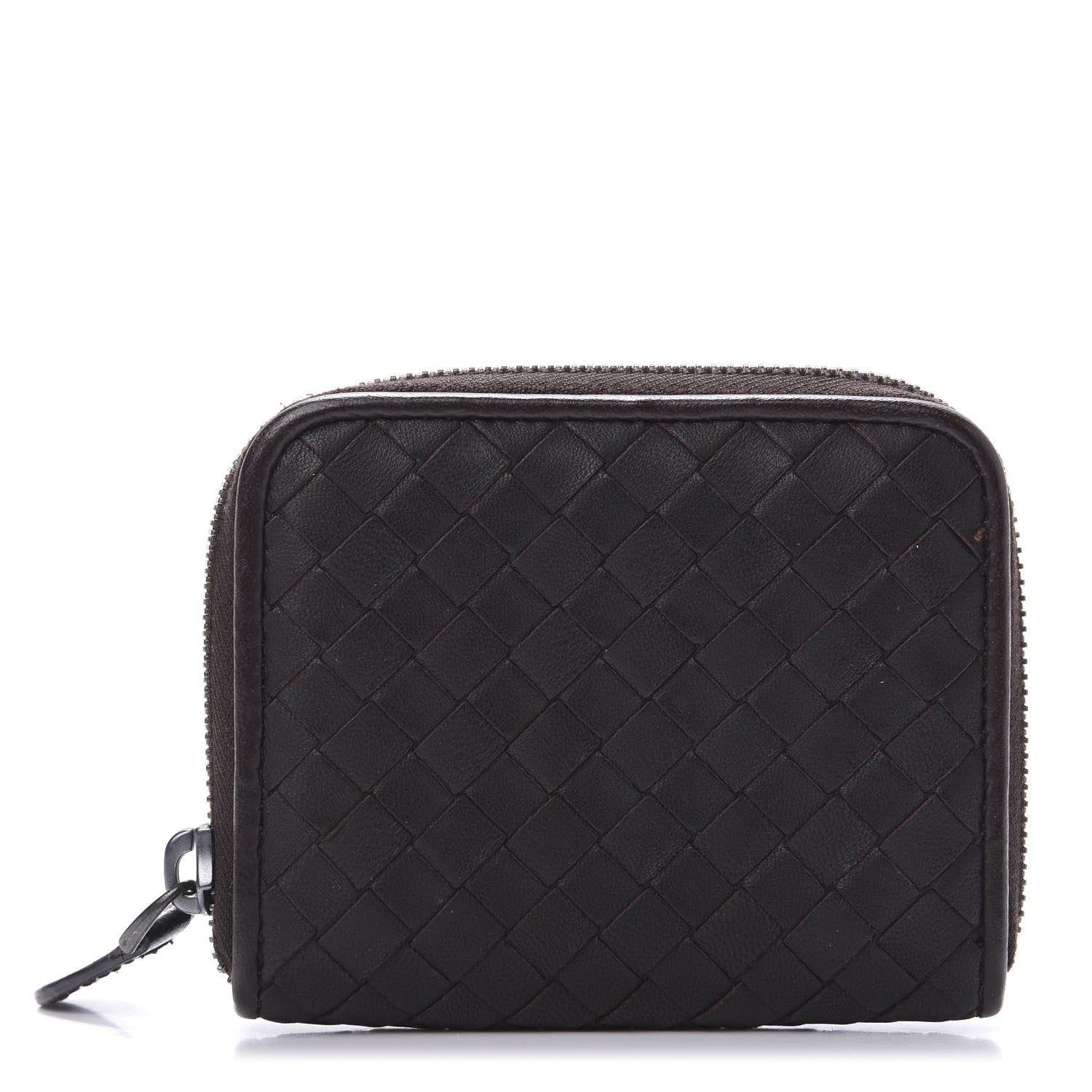 Bottega Veneta Nappa Intrecciato Zip Around Coin Purse Ebano 1 of 9