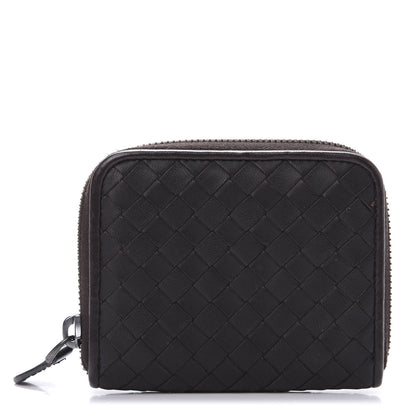 Bottega Veneta Nappa Intrecciato Zip Around Coin Purse Ebano 1 of 9